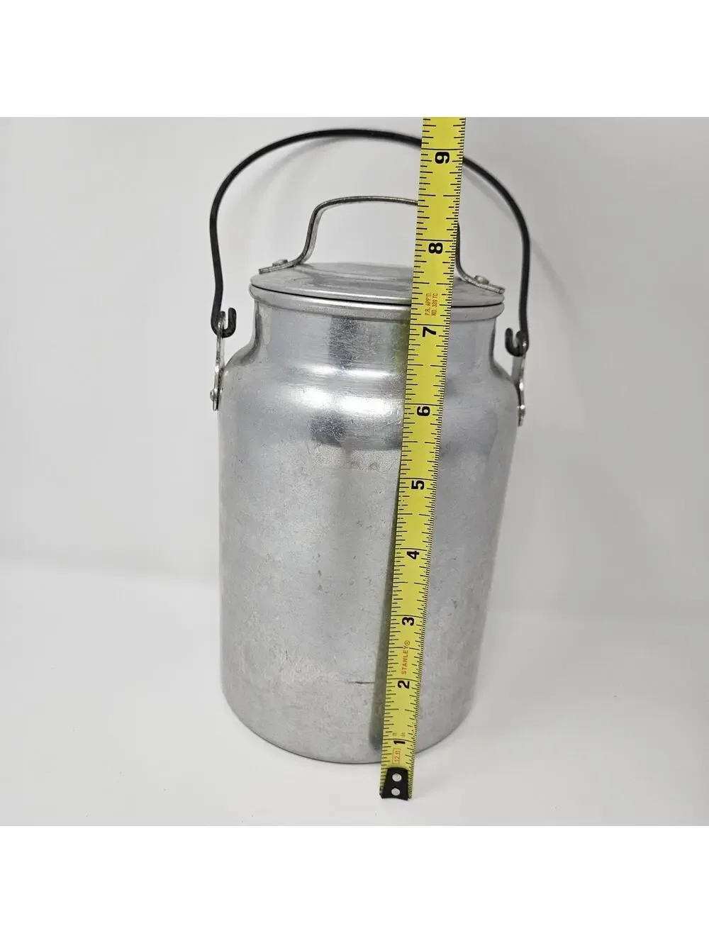 Vntg Leyse Aluminum Co. 2 Qt Kewaunee Wisc. Milk Cream Container W/ Lid & Handle